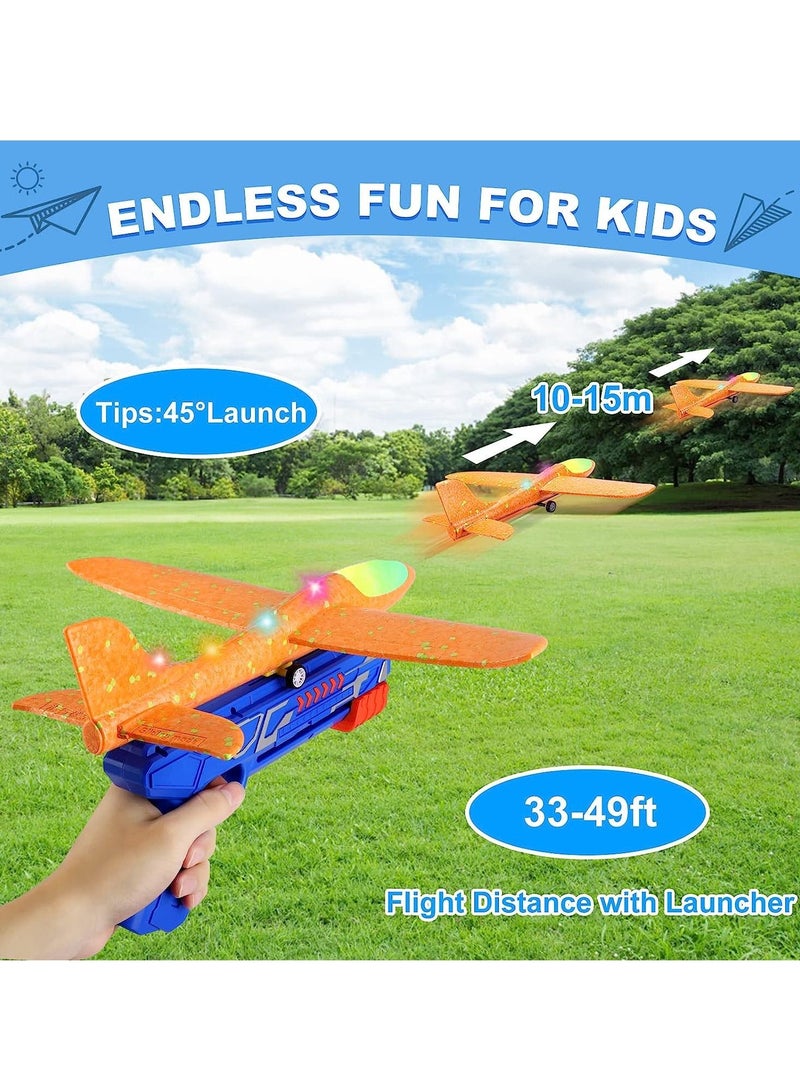 MIXDE 3 Pack Airplane Launcher Toys  2 Flight Modes LED Foam Glider Catapult Plane Toy for Boys  Outdoor Flying Toys Birthday Gifts for Boys Girls 4+ Year Old - Image 2