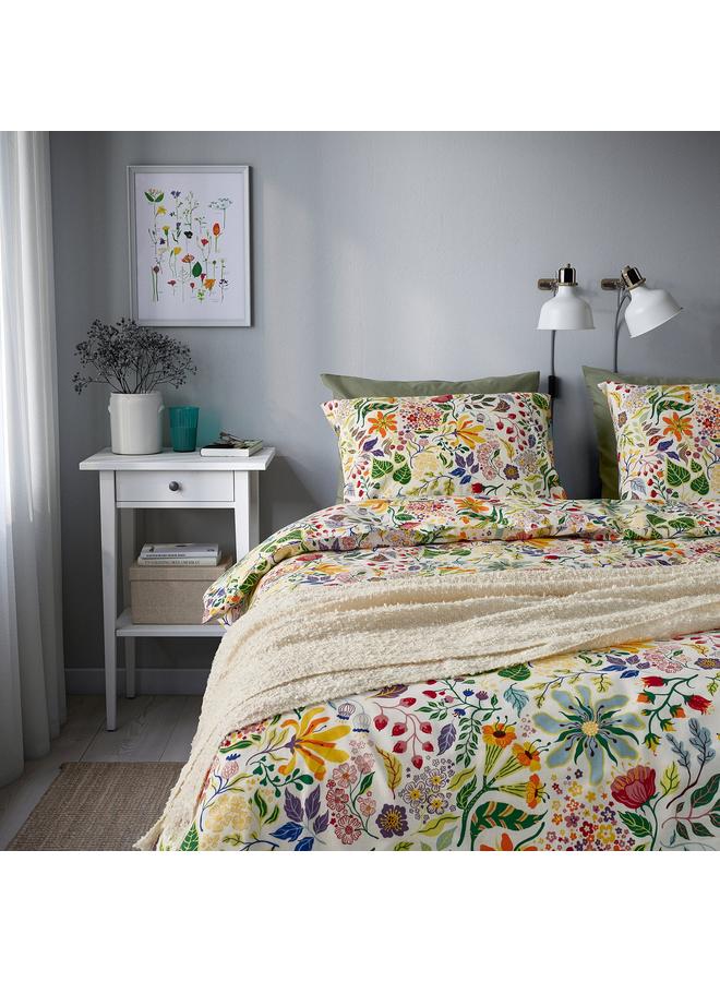 erorex Duvet cover and pillowcase, multicolour/floral pattern, 150x200/50x80 cm - Image 3