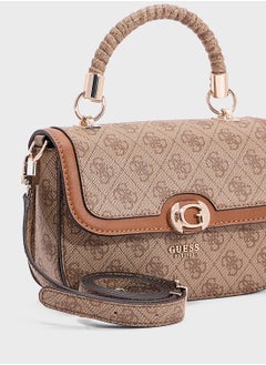 GUESS Orlina Logo Top Handle Flap Satchel  - Image 4