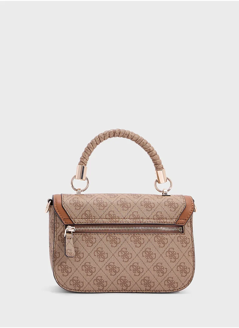 GUESS Orlina Logo Top Handle Flap Satchel