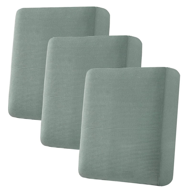 HVERSAILTEX Super Stretch Individual Seat Cushion Covers Sofa Covers Couch Cushion Covers Slipcover Sets Thick Jacquard Textured Twill Fabric 3 Piece Sofa Cushion Covers Sage