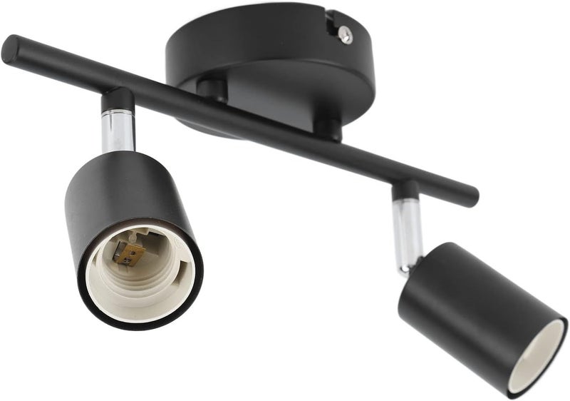 Track Light Holder, 2 Light Adjustable Ceiling Track Lighting Kit with Rotatable Heads for Office Dining Room Closet - Image 2