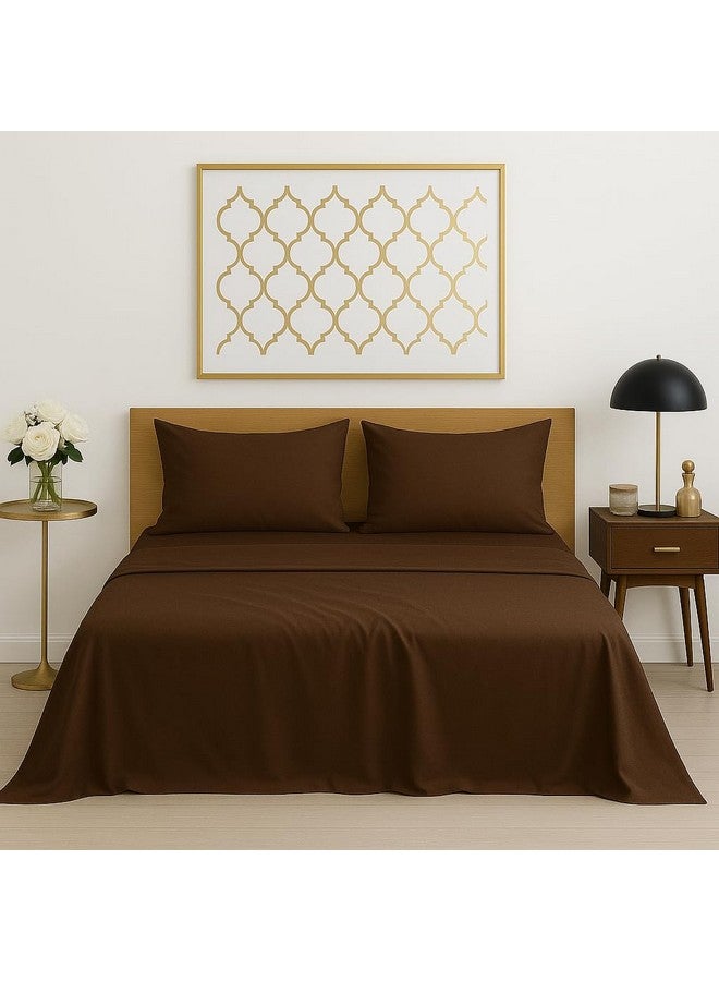 Bhoomi Impex Chocolate Solid Single Bed Bedsheet with Pillow Cover - Ultra Soft Microfiber, Plain Design - Lightweight, Wrinkle-Free Bedding for Home, Hotel, Resort & Guest House - Image 1