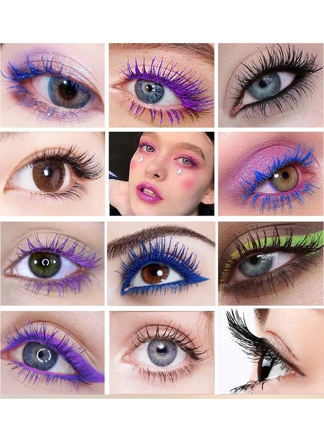 ماكس فاين ماسكارا 5D من الألياف الملونة ماسكارا ساحرة تدوم طويلاً، رموش سميكة وطويلة مقاومة للماء ومكياج عيون مقاوم للتلطخ، أرجواني - Image 4