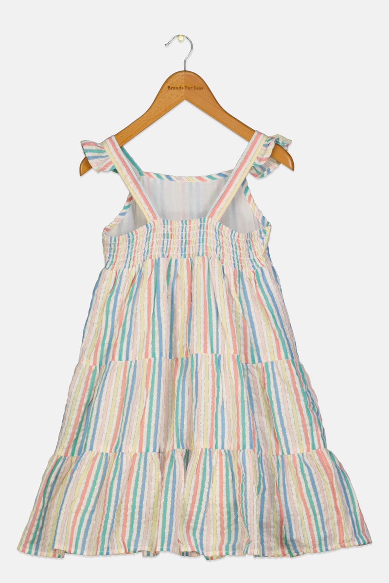 Hamleys Toddlers Girl Stripe Sleeveless Dress, Multicolor - Image 2