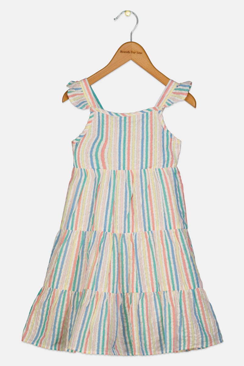 Hamleys Toddlers Girl Stripe Sleeveless Dress, Multicolor - Image 1