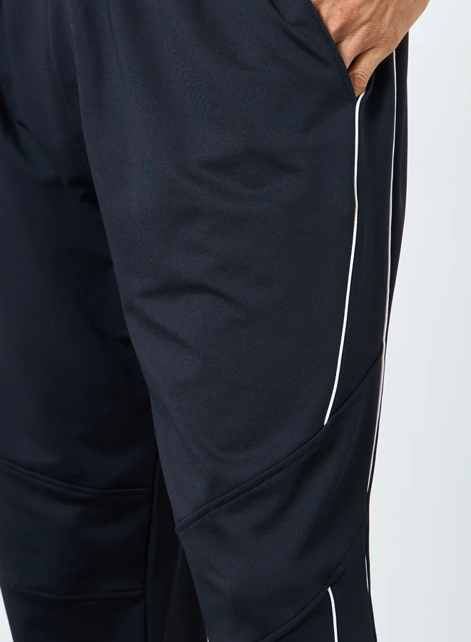 ستايلي Styli Men Black Track Pants with Side Piping Detail