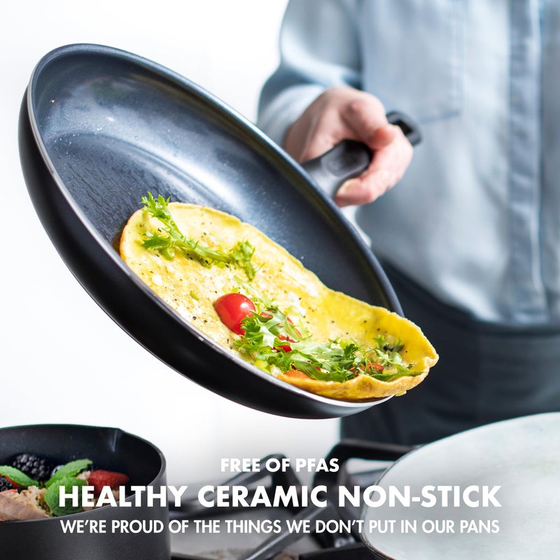 GreenPan Memphis Nonstick Frying Pan Healthy Ceramic, Black (30 CM) - Image 2