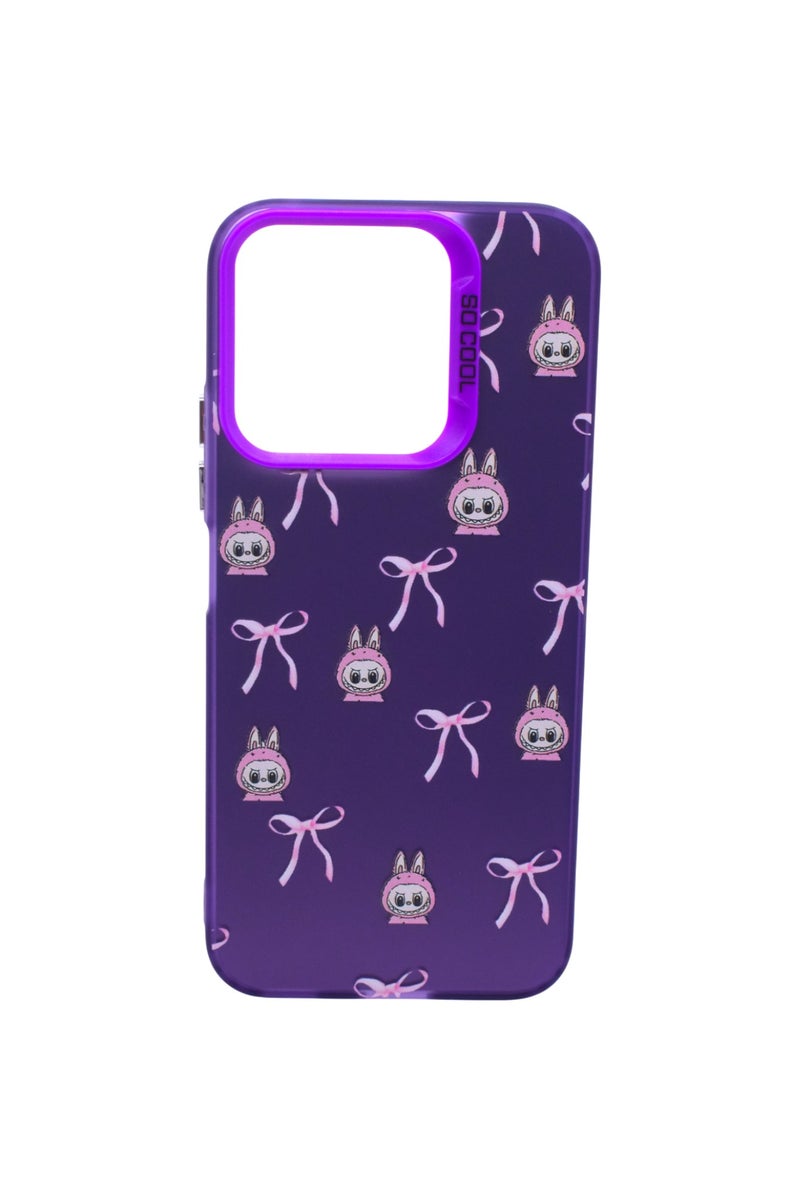 TPU LABUBU Printed Back Cover Case For HONOR X8B - Purple - Image 1