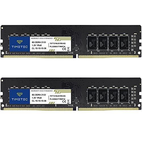 Timetec 16GB KIT(2x8GB) DDR4 2133MHz PC4-17000 Non-ECC Unbuffered 1.2V CL15 1Rx8 Single Rank 288 Pin UDIMM Desktop PC Computer Memory RAM Module Upgrade (16GB KIT(2x8GB)) - Image 1