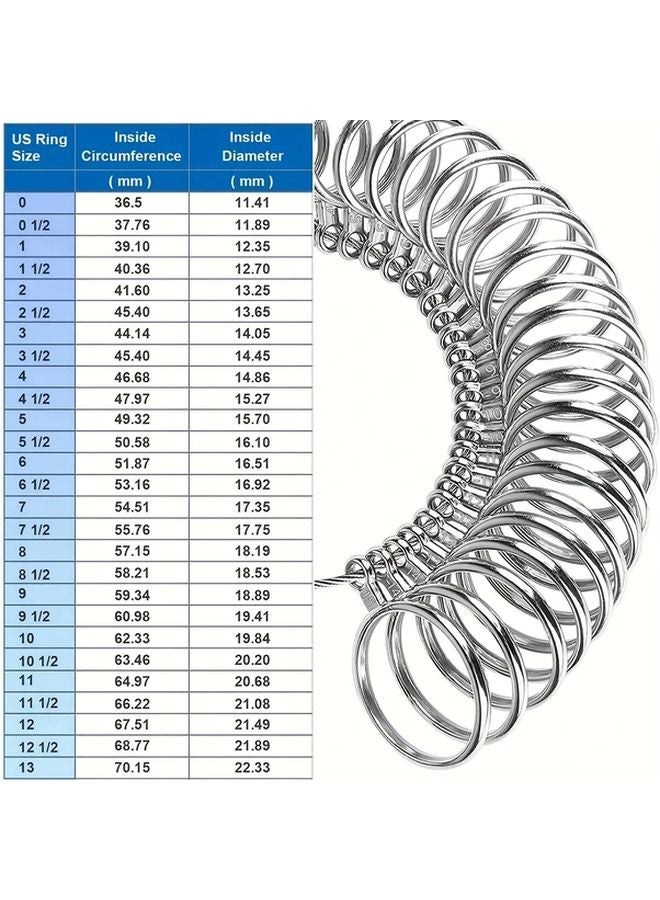 طقم قياس حجم الخاتم الأسود مع عصا قياس ماندريل لصنع المجوهرات - Image 4