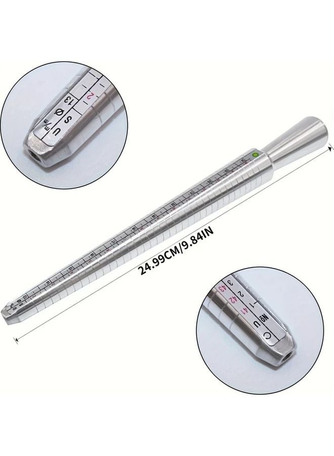 طقم قياس حجم الخاتم الأسود مع عصا قياس ماندريل لصنع المجوهرات - Image 5