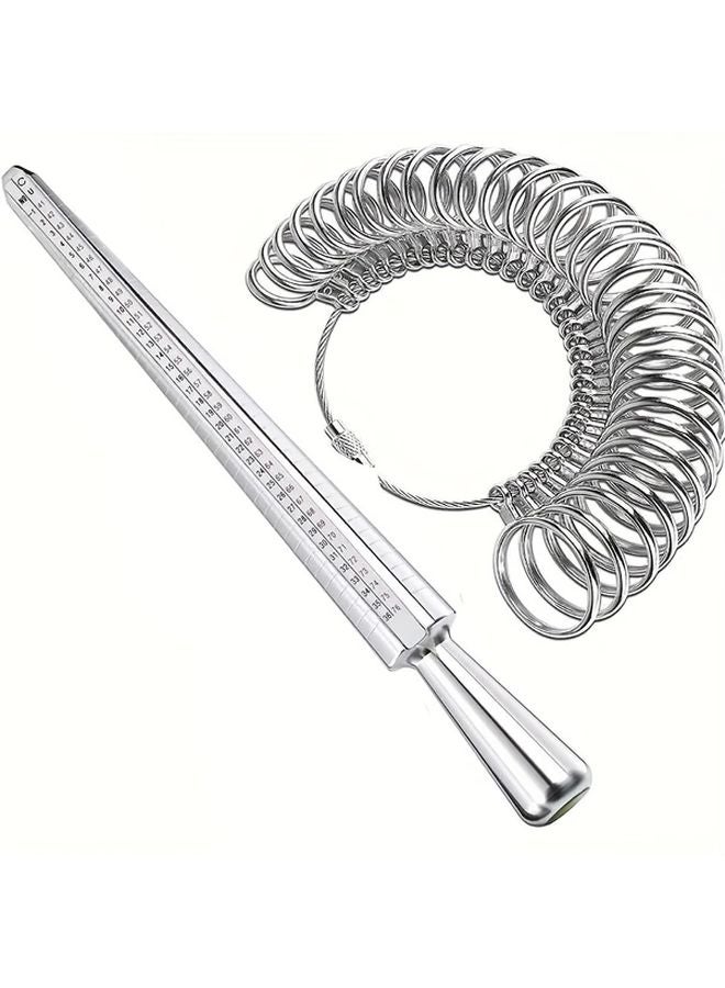 طقم قياس حجم الخاتم الأسود مع عصا قياس ماندريل لصنع المجوهرات - Image 2