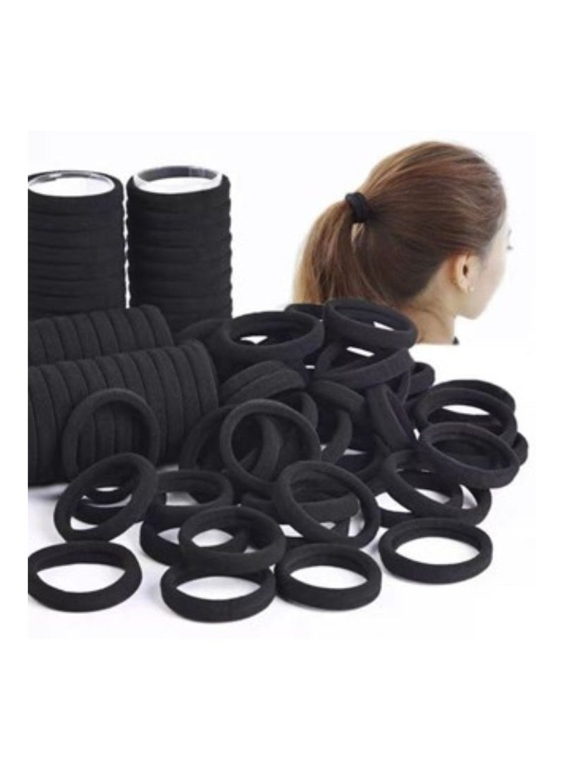 Mufaens 50-Pack Black Girl Elastic Hair Ties - Stylish Ponytail Bracelet Set with Durable Rubber String for Trendy Hairstyles - Image 3