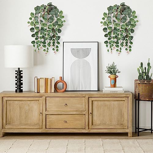 Briful Faux Hanging Plants Indoor 17'' Artificial String of Heart Plants with Semicircle Wall Mount Planter Faux Draping Vine Plants for Home Office Bathroom Hanging Decor (Green White) - Image 5