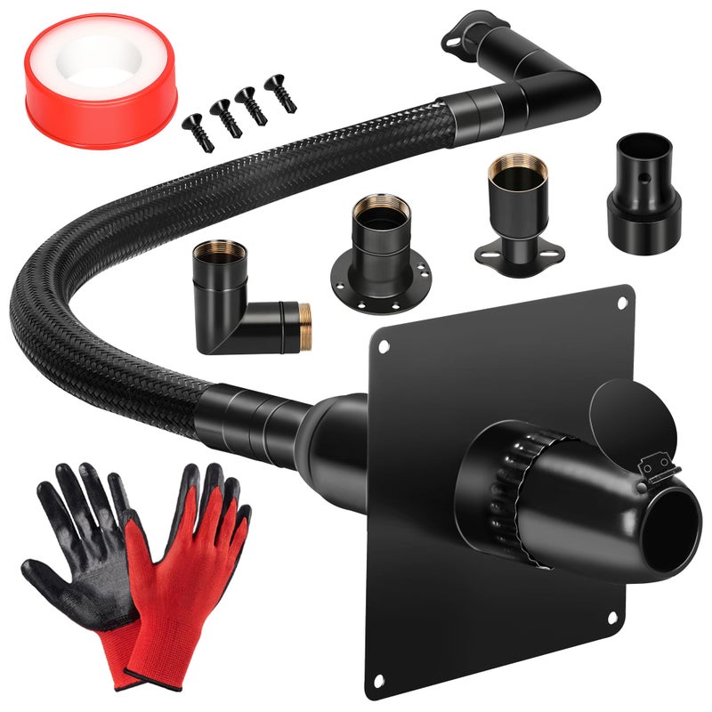 Mokemok 2025 Upgrade Generator Exhaust Extension Silencer Kit with Three Universal Adapters,Threaded Connector,Rain Cap and 90Â° Elbowâ€“Leakproof, Weatherproof & Flexible Muffler Upgrade for Portable Generators - Image 1