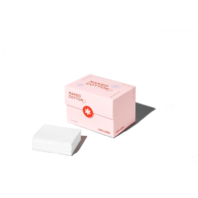 White Rabbit â€“ Naked Cotton Classic â€“ Premium 100% Cotton Pads for Toner Use, Makeup Remover, and Masks | Unbleached, Lint-Free, Extra Soft | Korean Skin Care Product (100 Count) - Image 1