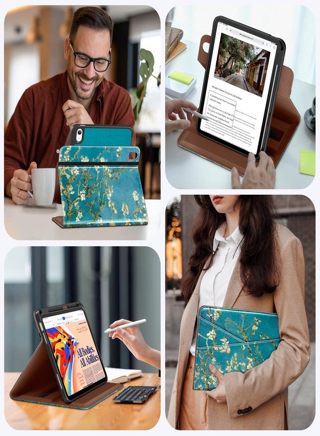 DTTO for iPad A16 Case, iPad 11th / 10th Generation Case (2025/2022), 360 Degree Rotating Premium Leather Folio Stand Cover with Pencil Holder, Blossom - Image 5