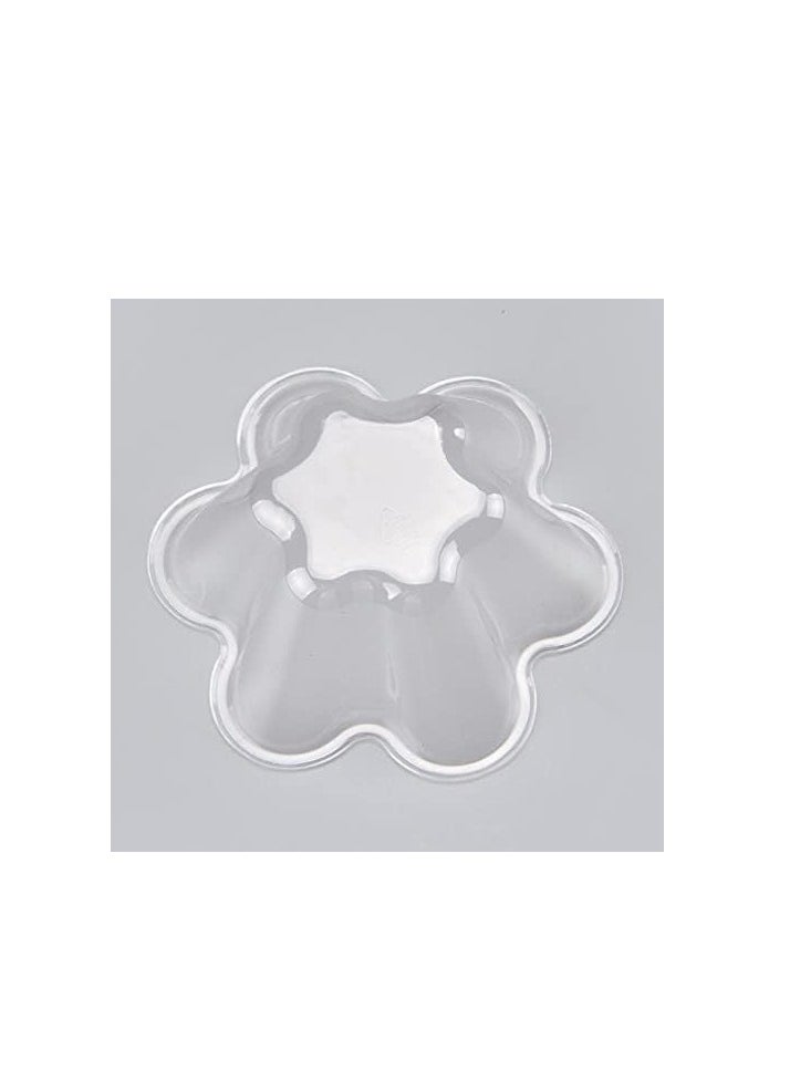Oasisgalore - 100 Pack Clear Dessert Cups, 8 oz Disposable Ice Cream Bowls, Flower Shape Serving Bowl for Party - Image 1