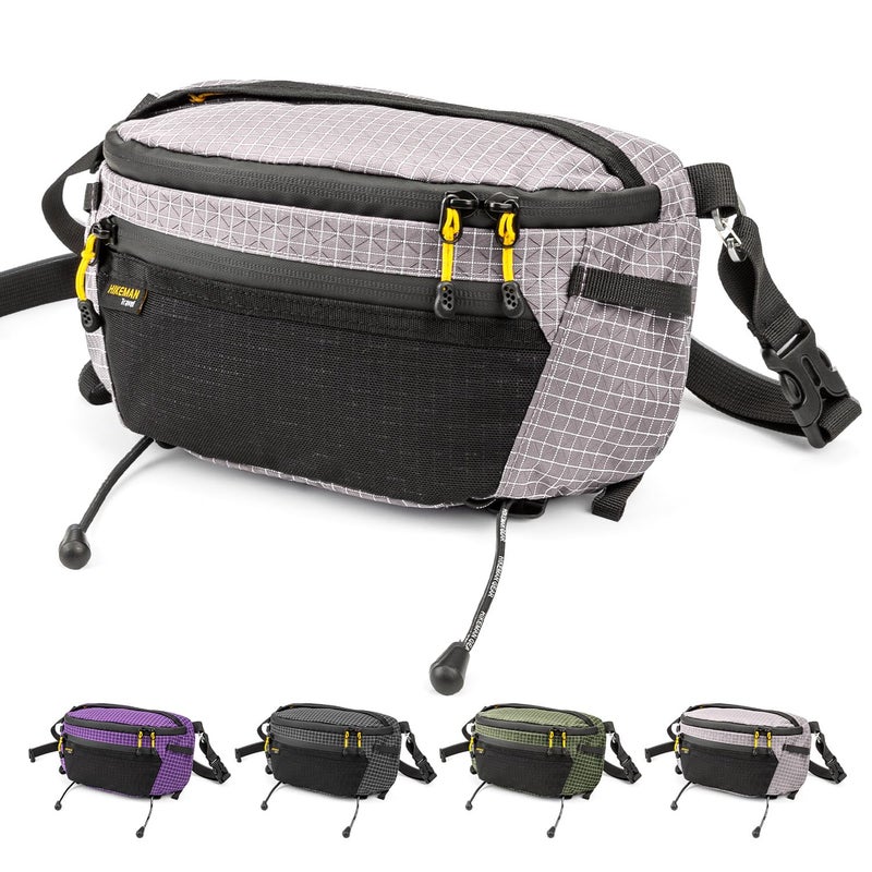 HIKEMAN Strap Pack Pouches for Backpack, Lightweight Phone Pocket, Large Capacity and Waterproof Fanny Pack Multi-functional Outdoor Bag for Hiking, Running, Travel, Cycling (Grey) - Image 1