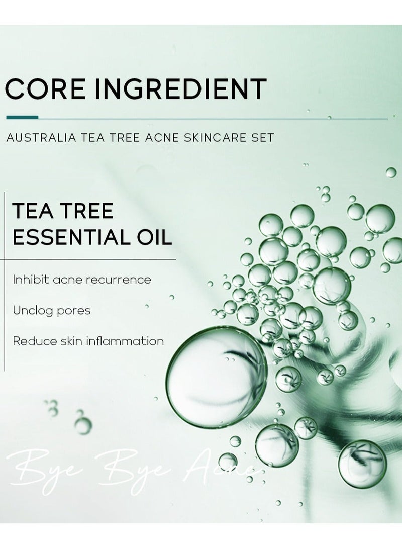 Laikou Tea Tree Acne Skincare Set, Cleanser, Toner, Serum, Cream, Gel for Acne Treatment, Oil Control & Pore Shrinking for Teens & Women, Essential Everyday Beauty Kit - Image 4