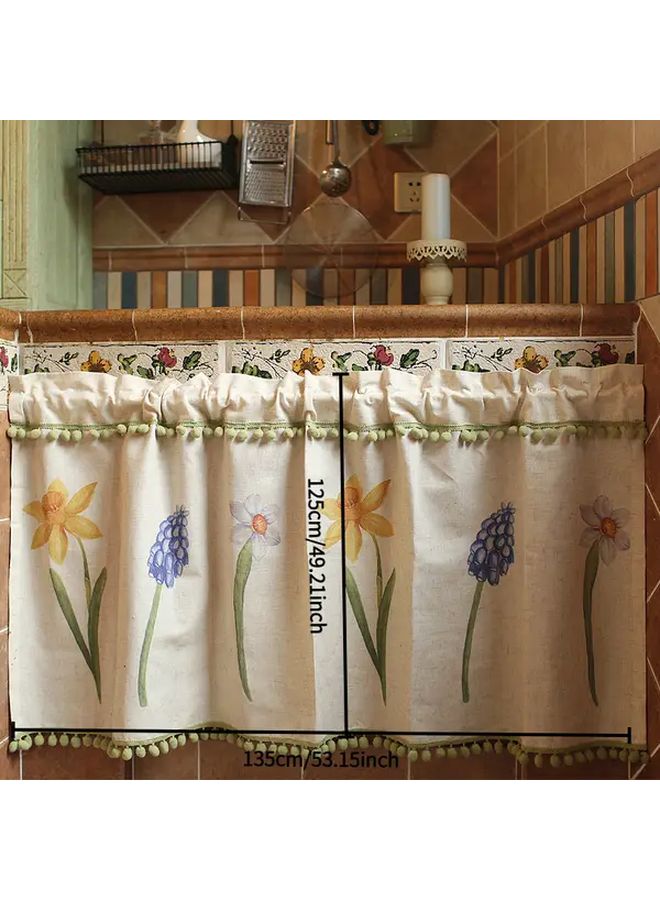 Daffodils American Country Style Half Curtain Door Kitchen Window Cabinet Cover 53 15x22 83 Inch - Image 4