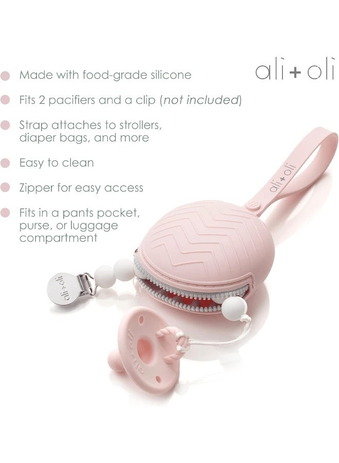 آلي أولي Pacifier Holder Case (Pink) BPA Free Silicone - Image 3
