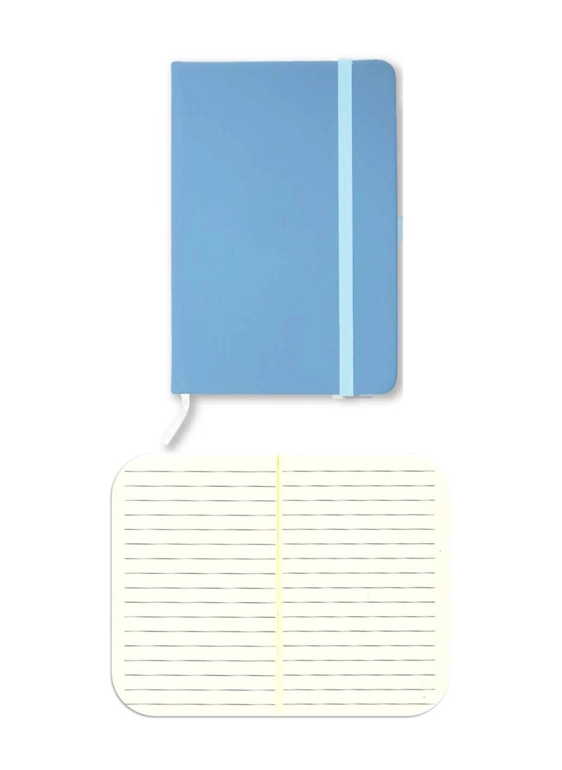 Office Maker A6 Size Executive PU Notebook With Elastic Closure And Pen Loop Light Blue  - Image 1