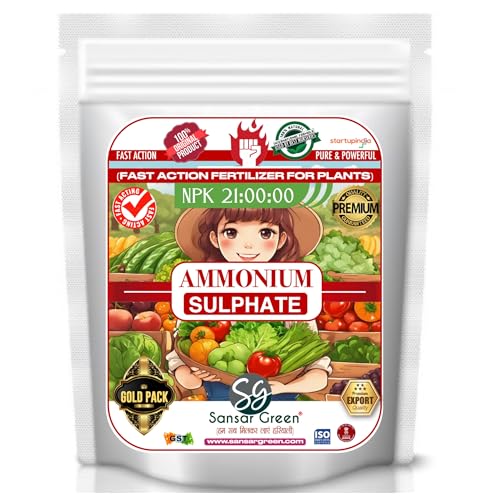 Sansar Green Ammonium Sulphate Fertilizer, NPK 21-00-00, Fast Action Plant Nutrient for Vegetables and Fruits (400 gm) - Image 1