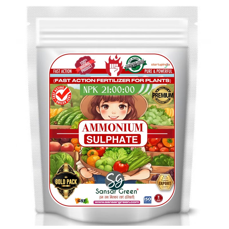 Sansar Green Ammonium Sulphate Fertilizer, NPK 21-00-00, Fast Action Plant Nutrient for Vegetables and Fruits (400 gm) - Image 2