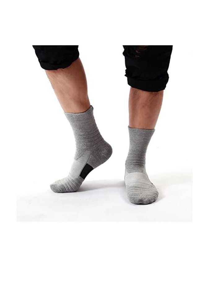 SYOSI Running Socks Mens Sports Socks Moisture Wicking Breathable Comfortable Thickened Towel Bottom Tube Socks Non Slip Socks for Football Basketball Baseball Yoga Running Hiking Trekking 3 Pairs - Image 3