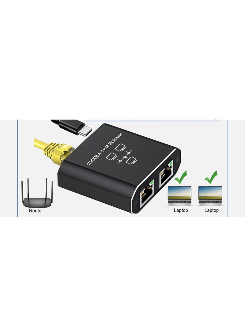 Generic - Network Splitter 1 to 2 – USB Powered, 1000Mbps Speed, Supports Two Devices Simultaneously - Image 1