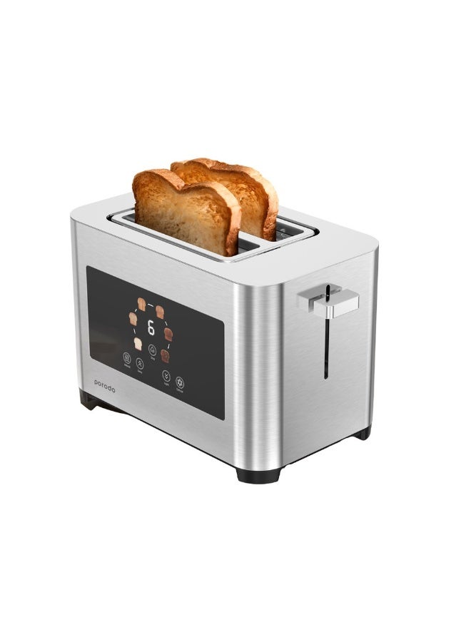 PORODO LIFESTYLE 2-SLICE BREAD TOASTER WITH SMART MEMORY  Stylish Stainless Steel Toaster with Touch Panel and Customizable Browning Levels - Image 1