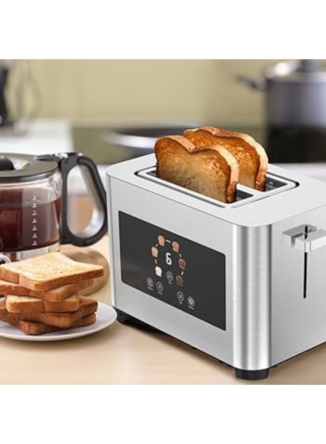 PORODO LIFESTYLE 2-SLICE BREAD TOASTER WITH SMART MEMORY  Stylish Stainless Steel Toaster with Touch Panel and Customizable Browning Levels - Image 3
