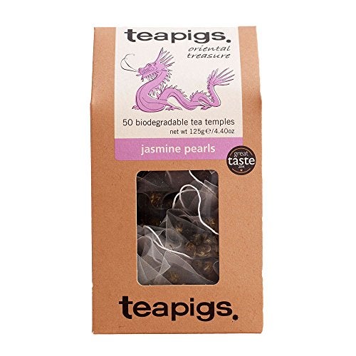 Teapigs Jasmine Pearls Tea Bags Made with Whole Leaves, caffeine-free, natural ingredients(1 Pack of 50 Teabags) - Image 1