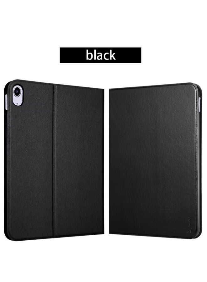 Cat - Cot Stand Case for Samsung Galaxy Tab T590 T595 Ultra-thin Cloth Pattern Flip Full Coverage Smart Tablet Protective Case (Black) - Image 1