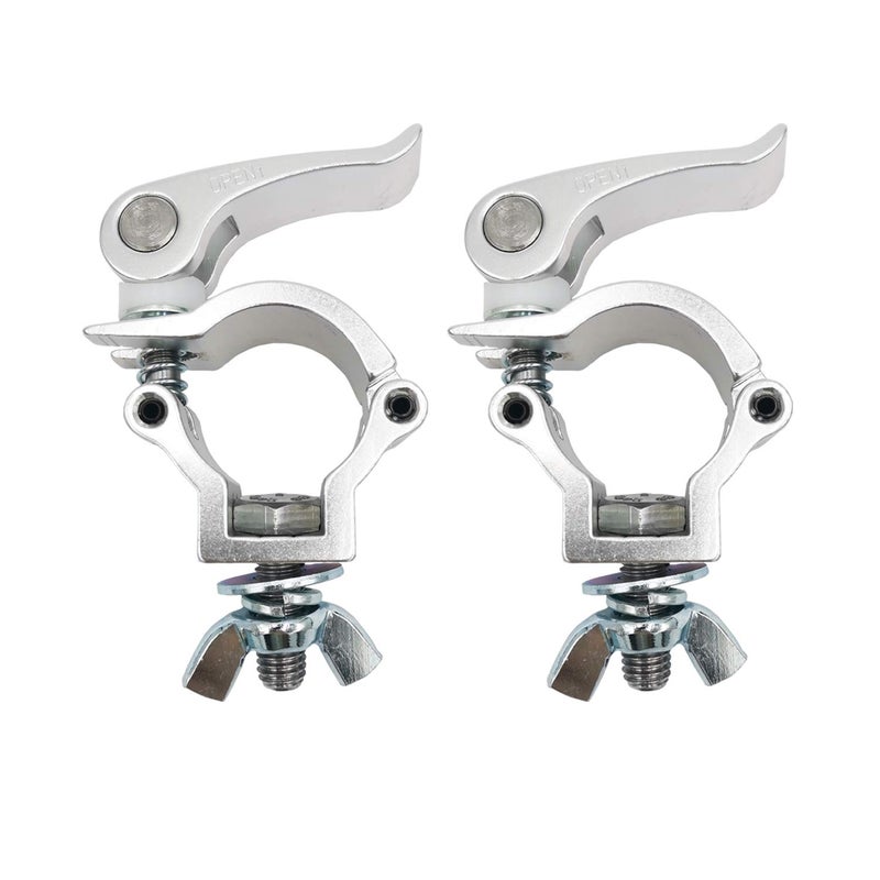 2 Pack Quick Release DJ Stage Lighting Truss Clamp OD Tubing Pipe 114138 inches 3235mm Heavy Duty 165 Lbs TUV Aluminum Alloy for Moving Head Light Par Light Spotlight