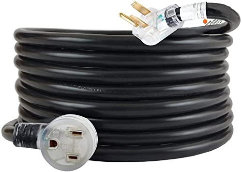 Fekuar 25FT 220V 50AMP Welder Extension Cord, 8 Gauge Heavy Duty Industrial NEMA 6-50 Welding Machine Cord with Lighted End for MIG TIG - Image 1