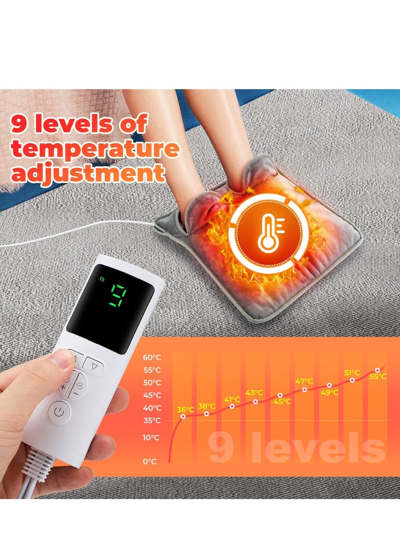 Generic - Electric Heated Foot Warmer, Heating Pad for Feet with 9 Heating Settings 4 Timers Auto Shut Off and Machine Washable-Fast Heating Pad Cushion for Foot  Back and Full Body for Women Men - Image 1