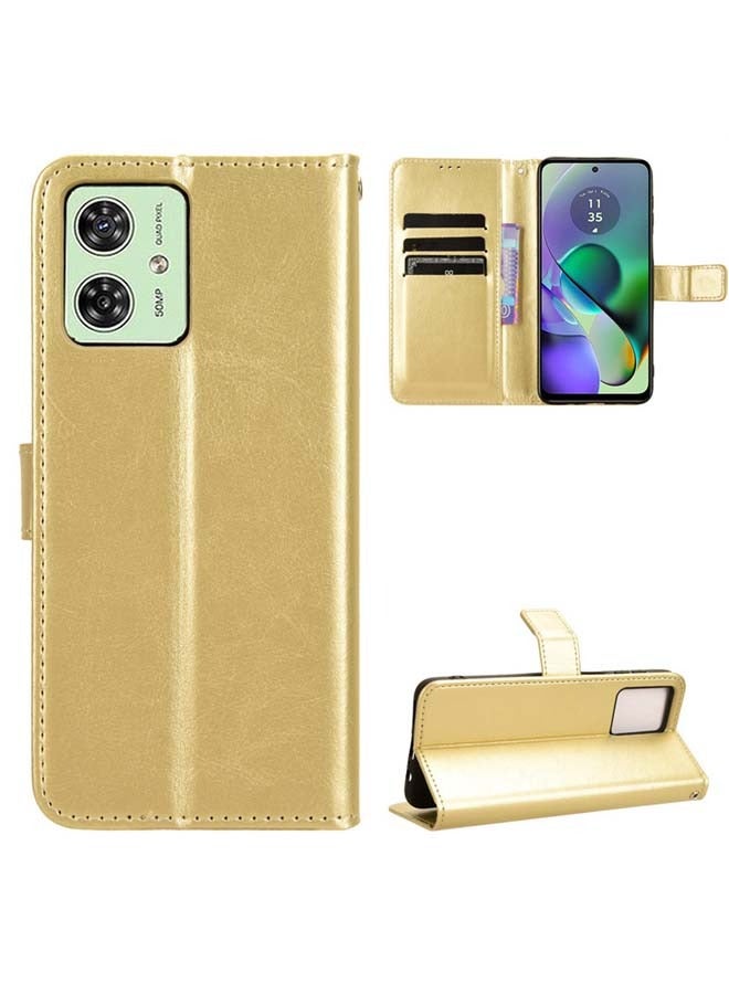 حافظة واقية للهاتف المحمول Motorola G54 5G من جلد البولي يوريثان، حامل بطاقة، غطاء خلفي للحماية ضد الصدمات، مع حامل هاتف محمول، حامل فيديو يومي - Image 1
