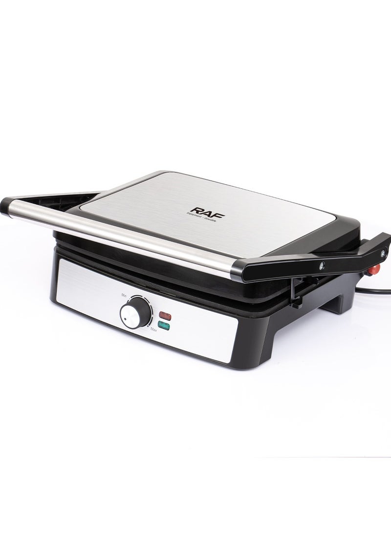 آر إيه أف ماكينة شواء وشرائح اللحم RAF، شواية كهربائية قوية بقوة 2200 واط مع ألواح غير لاصقة، وتحكم في درجة الحرارة قابل للتعديل، وحرارة موحدة، وسهولة التنظيف - شواية متعددة الاستخدامات لشرائح اللحم والسندويشات والشواء والبانيني - Image 3