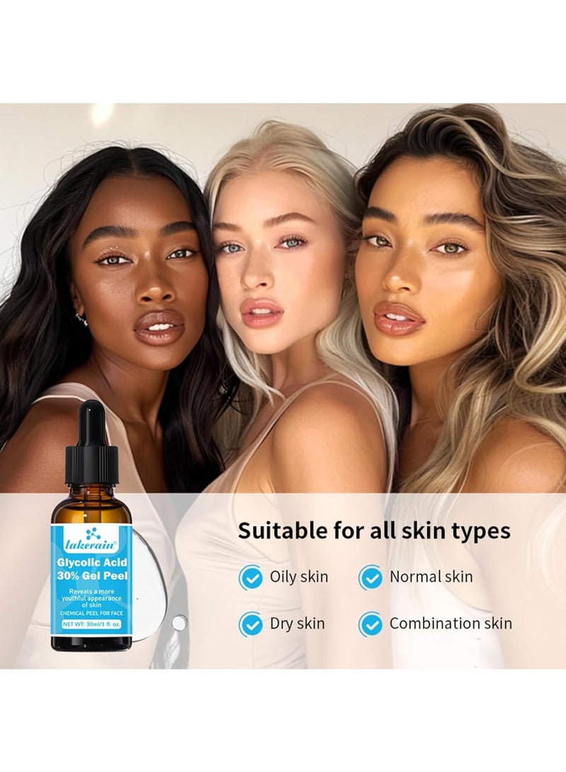 KASTWAVE KASTWAVE Peeling Solution, 30% Glycolic Acid Gel for Face with Chamomile Extract & Green Tea Extract, Pore Minimizer, Exfoliant Blackheads, Fight Visible Blemishes And Improve The Look Of Skin Texture  - Image 4