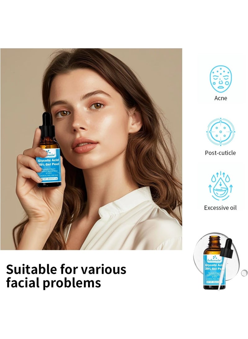 KASTWAVE KASTWAVE Peeling Solution, 30% Glycolic Acid Gel for Face with Chamomile Extract & Green Tea Extract, Pore Minimizer, Exfoliant Blackheads, Fight Visible Blemishes And Improve The Look Of Skin Texture  - Image 2