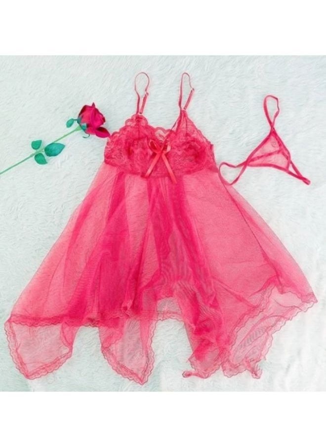 Nightwear Women Dress+ G-string Sleepwear Set 