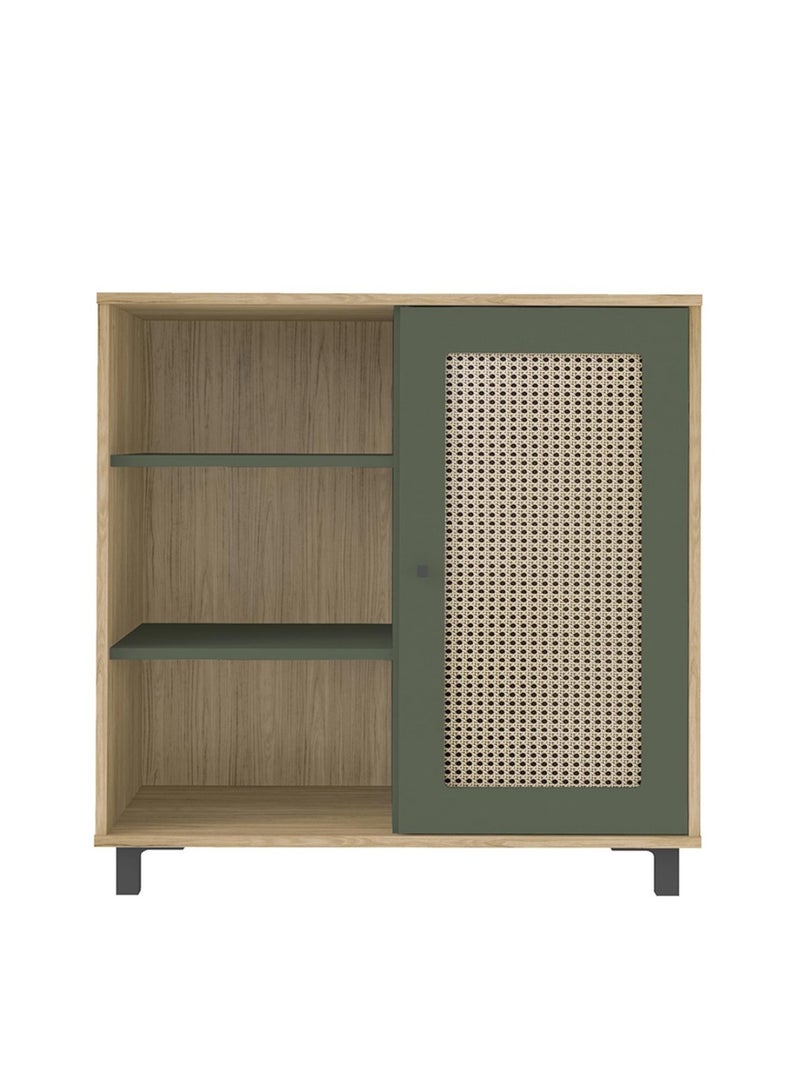Pan Home MERAL STORAGE CABINET WITH 1 DOOR - NATURAL & GREEN  - Image 1