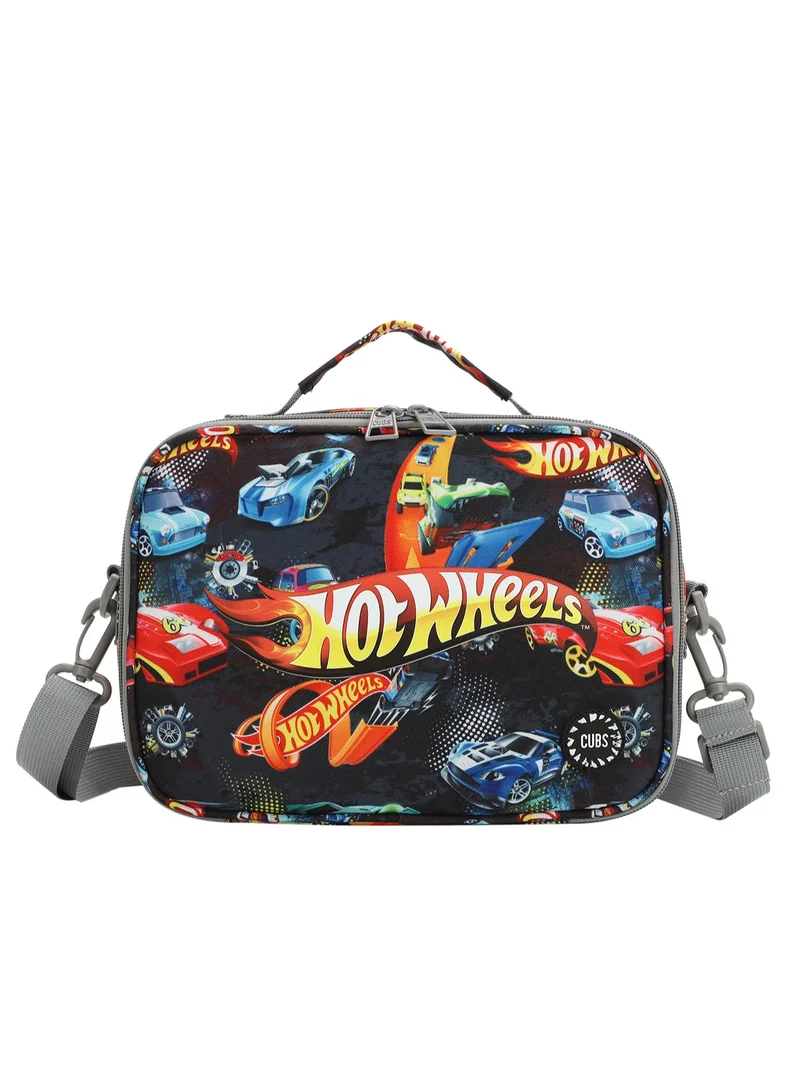 CUBS Hot Wheels Print Waterproof lunch bag with removable shoulder strap carrying your favorite meals to school, work or while traveling
