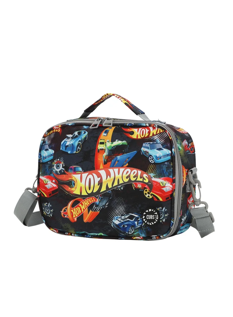 CUBS Hot Wheels Print Waterproof lunch bag with removable shoulder strap carrying your favorite meals to school, work or while traveling
