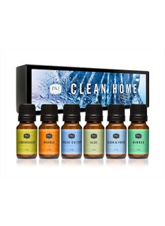 P&J Trading P&J Fragrance Oil Clean Home Set | Lemongrass, Fresh Cotton, & Fresh, Aloe, Bamboo, Orange Candle Scents for Making, Freshie Scents, Soap Making Supplies, Diffuser  - Image 1