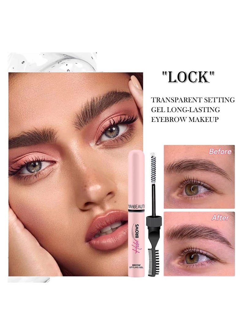 SYOSI جل الحواجب جل تصفيف الحواجب للحواجب الريشية والمنتفخة جل حواجب شفاف لا يلتصق جل تثبيت الحواجب طويل الأمد جل حواجب صحي مقاوم للماء تأثير تصفيف الحواجب للنساء والرجال للاستخدام المنزلي في المكياج - Image 2
