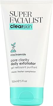 Super Facialist Pore Clarity Daily Exfoliator Acne Treatment Blackhead Remover Exfoliator with 1 Niacinamide Tea Tree Oil Prebiotics Vegan Friendly 150ml - Image 1